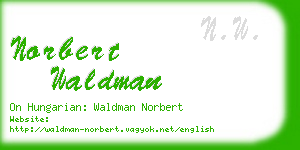 norbert waldman business card